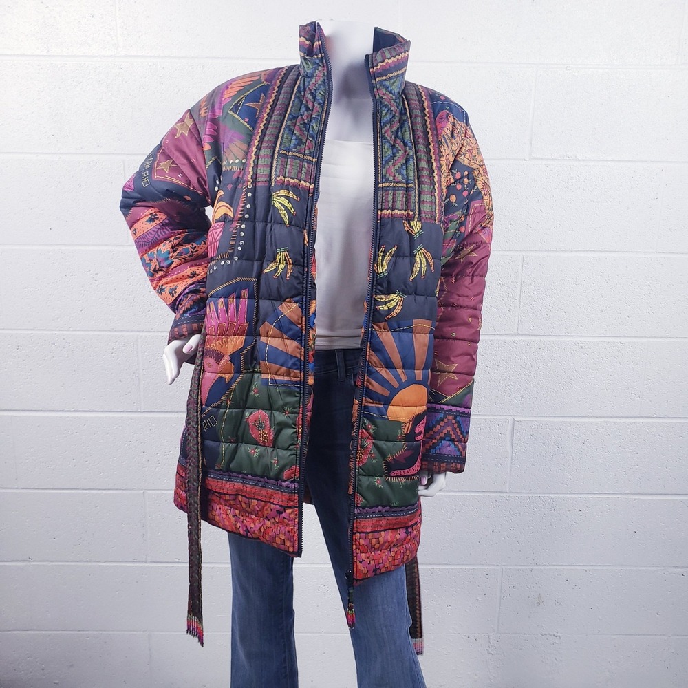 Farm Rio Reversible Puffer Jacket Patchwork Flora… - image 6